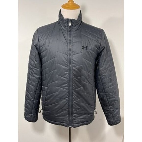 Men’s Medium Under Armour Quilted Jacket Coat Storm Cold Gear Magnetic Zipper - Picture 1 of 16